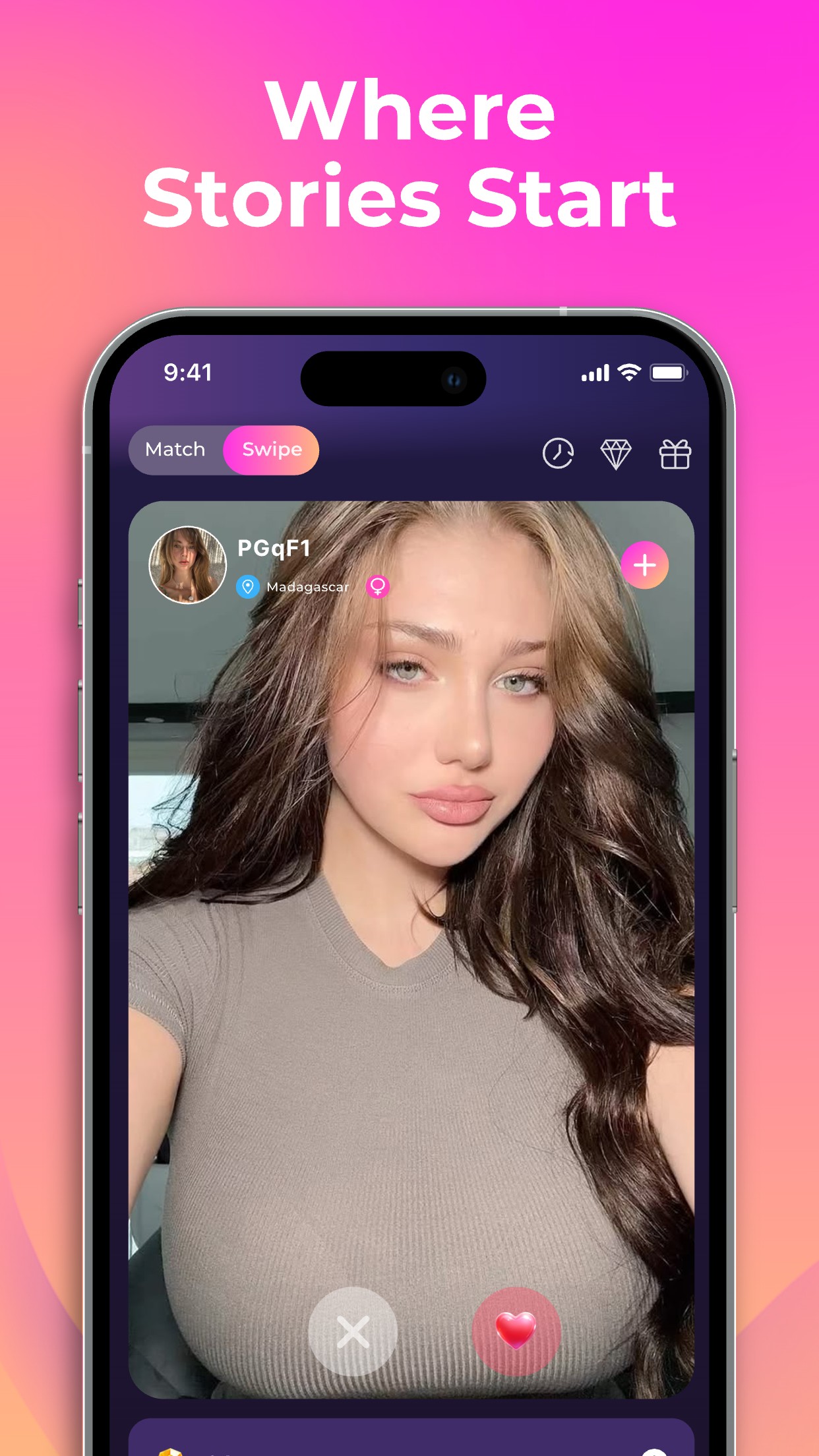 Swipe and match with new people